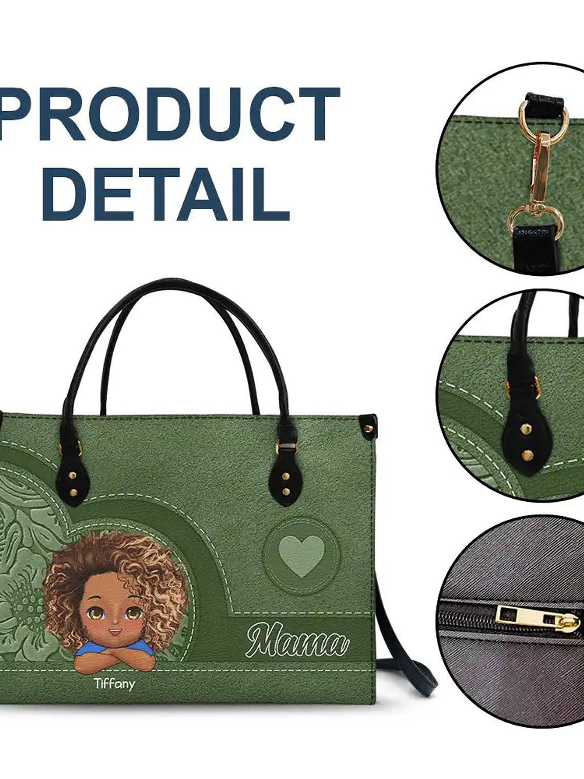 Grandma Mom Aesthetic Pattern - Personalized Leather Bag 7