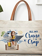 Travel All My Cruise Crap - Personalized Leather Handle Tote Bag - Vorschaubild 1