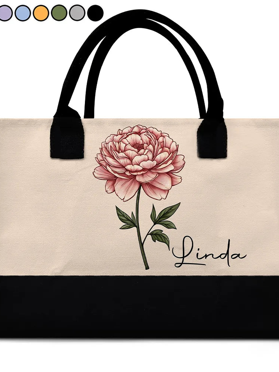 Birth Month Flowers Bloom Where You're Planted - Personalized Canvas Tote Bag 1