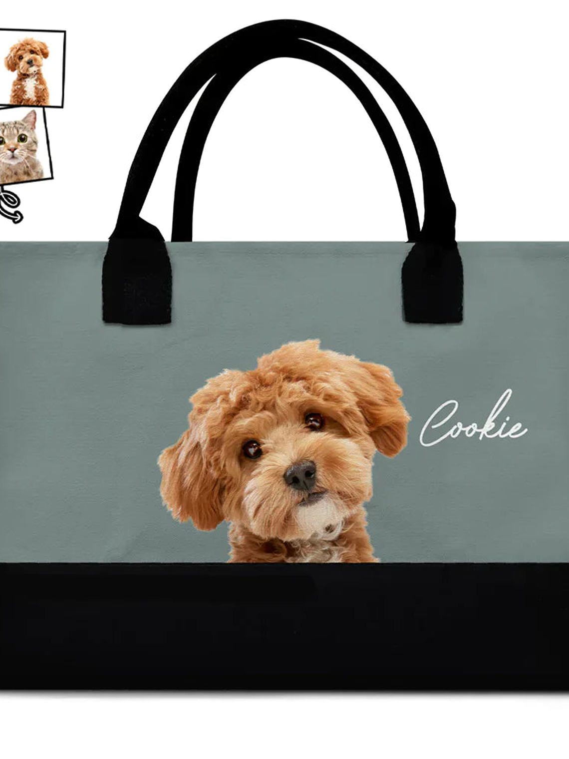 Custom Photo Dog Mom Cat Mom - Personalized Canvas Tote Bag 1