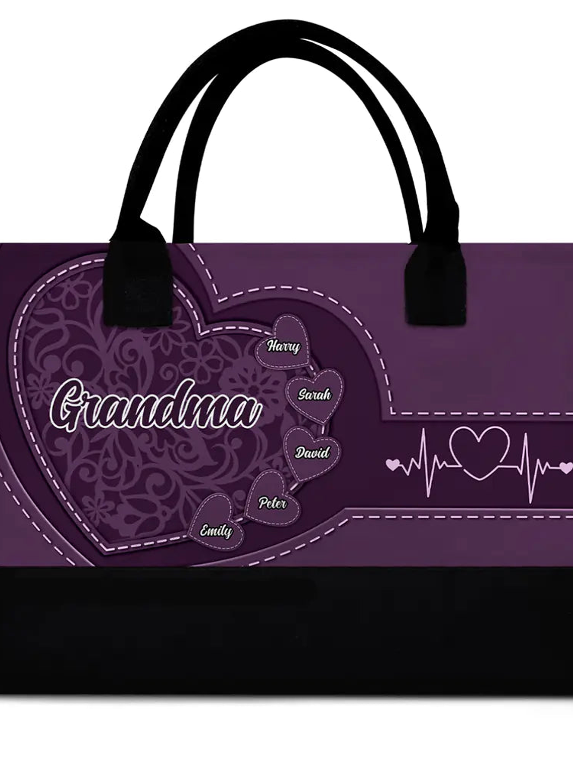 Mom Grandma Little Sweethearts - Personalized Canvas Tote Bag 1
