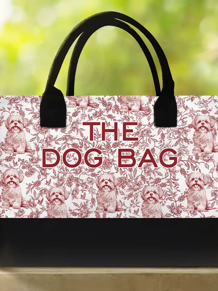 The Dog Bag Chinoiserie Toile - Personalized Canvas Tote Bag 2