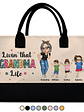 Living That Grandma Life - Personalized Canvas Tote Bag - thumbnail 1