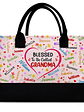 Text Pattern Bless To Be Called Grandma Nana Mom - Personalized Canvas Tote Bag - thumbnail 1
