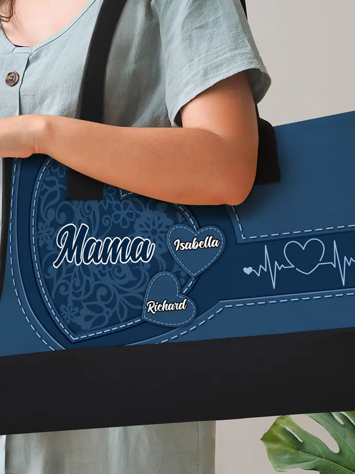 Mom Grandma Little Sweethearts - Personalized Canvas Tote Bag 3