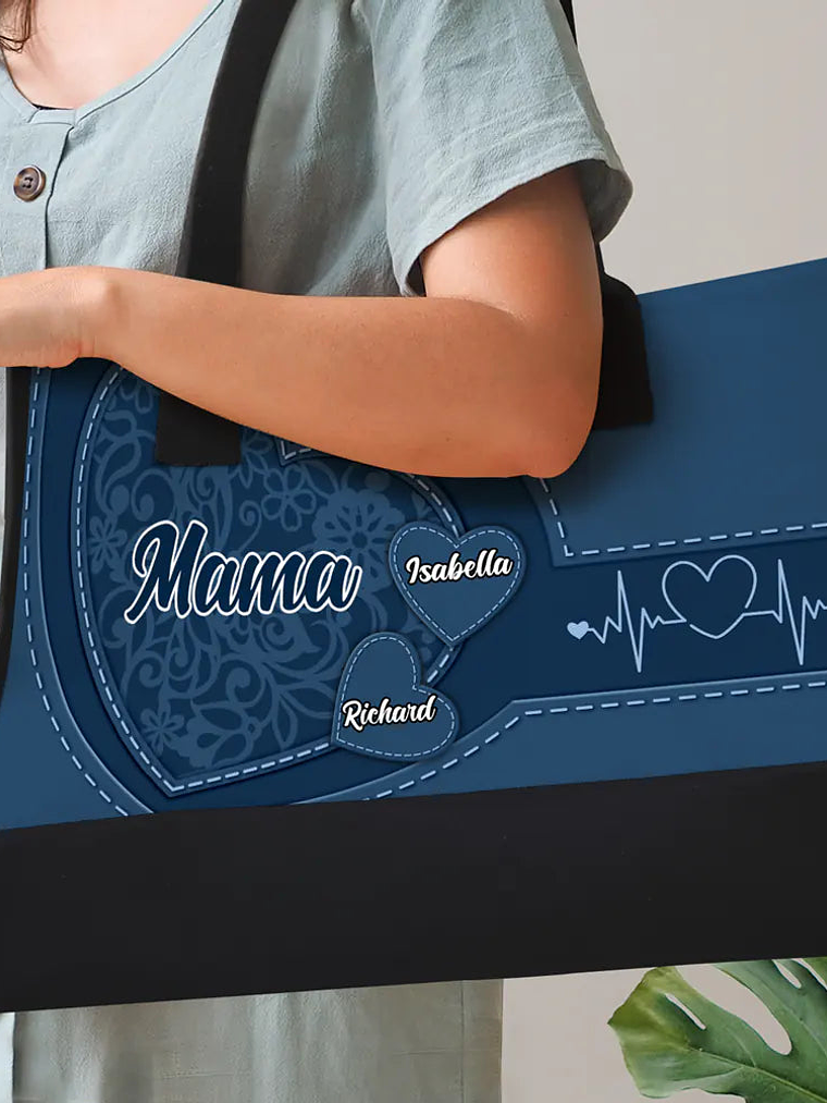 Mom Grandma Little Sweethearts - Personalized Canvas Tote Bag 3