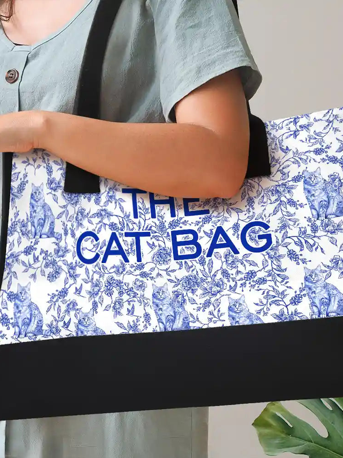 The Dog Bag Chinoiserie Toile - Personalized Canvas Tote Bag 3