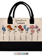 Grandma's Garden Birth Flower Bouquet - Personalized Canvas Tote Bag - Vorschaubild 1