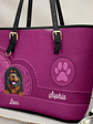 Dog Mom Cute 3D Effect Dog - Personalized Leather Tote Bag - Vorschaubild 2