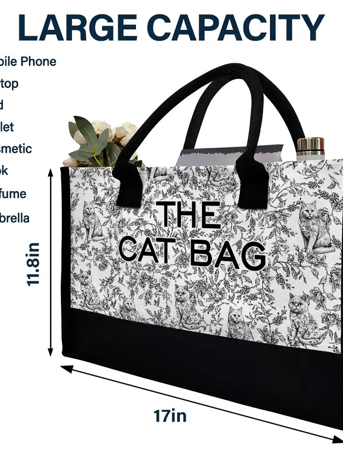 The Dog Bag Chinoiserie Toile - Personalized Canvas Tote Bag 4