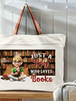 Reading Just A Girl Who Loves Books - Personalized Leather Handle Tote Bag - Vorschaubild 3
