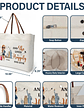Travel Is My Therapy - Personalized Leather Handle Tote Bag - Vorschaubild 4