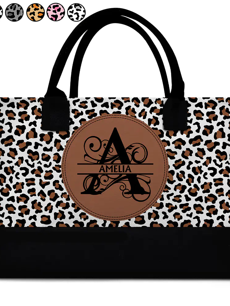 Monogram Name Custom - Personalized Canvas Tote Bag 1