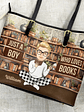Reading Just A Girl Who Loves Books - Personalized Leather Tote Bag - thumbnail 4