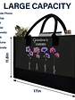 Grandma's Garden Birth Flower Bouquet - Personalized Canvas Tote Bag - Vorschaubild 4