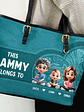 Cartoon Kid This Grandma Belongs To - Personalized Leather Tote Bag - Vorschaubild 3
