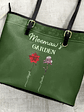 Grandma's Garden Birth Flower - Personalized Leather Tote Bag - Vorschaubild 4