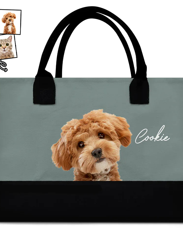Custom Photo Dog Mom Cat Mom - Personalized Canvas Tote Bag 7