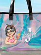 Beach Summer Vibe Monogram - Personalized Holographic Tote - thumbnail 1