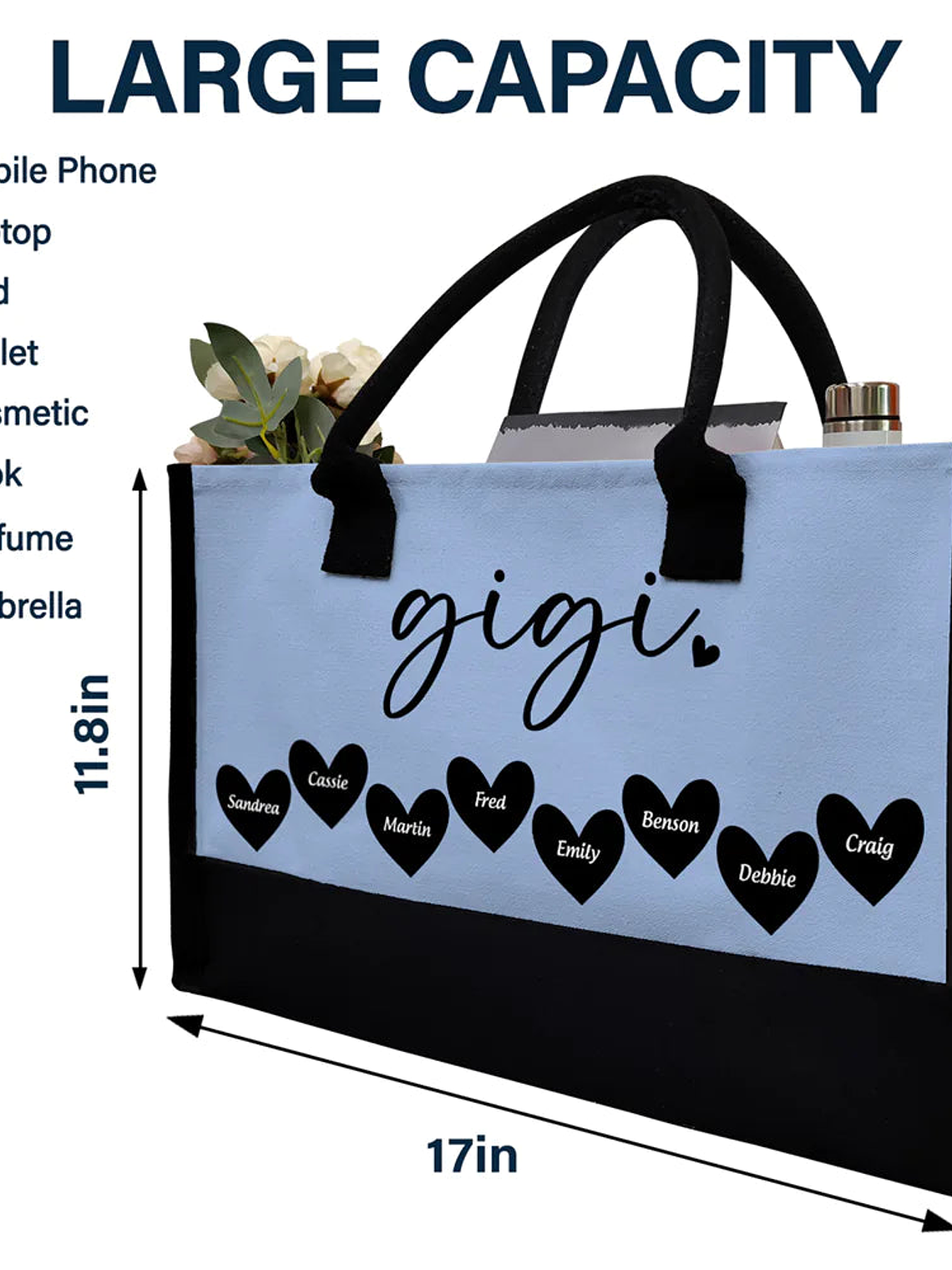Mama Gigi Grandma - Personalized Canvas Tote Bag 4