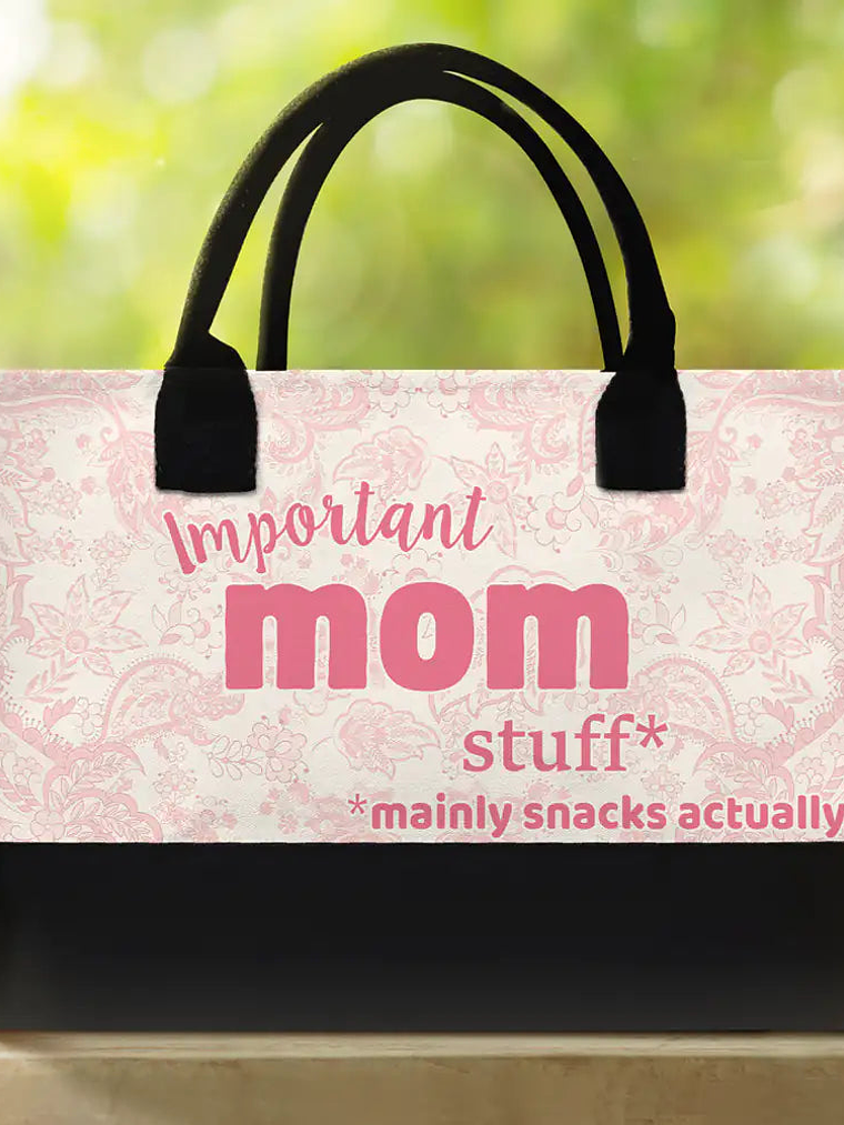 Important Nana Stuff - Personalized Canvas Tote Bag 2