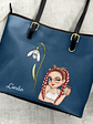 Birth Month Flower Blooming - Personalized Leather Tote Bag - Vorschaubild 4
