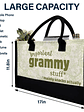Important Nana Stuff - Personalized Canvas Tote Bag - thumbnail 4