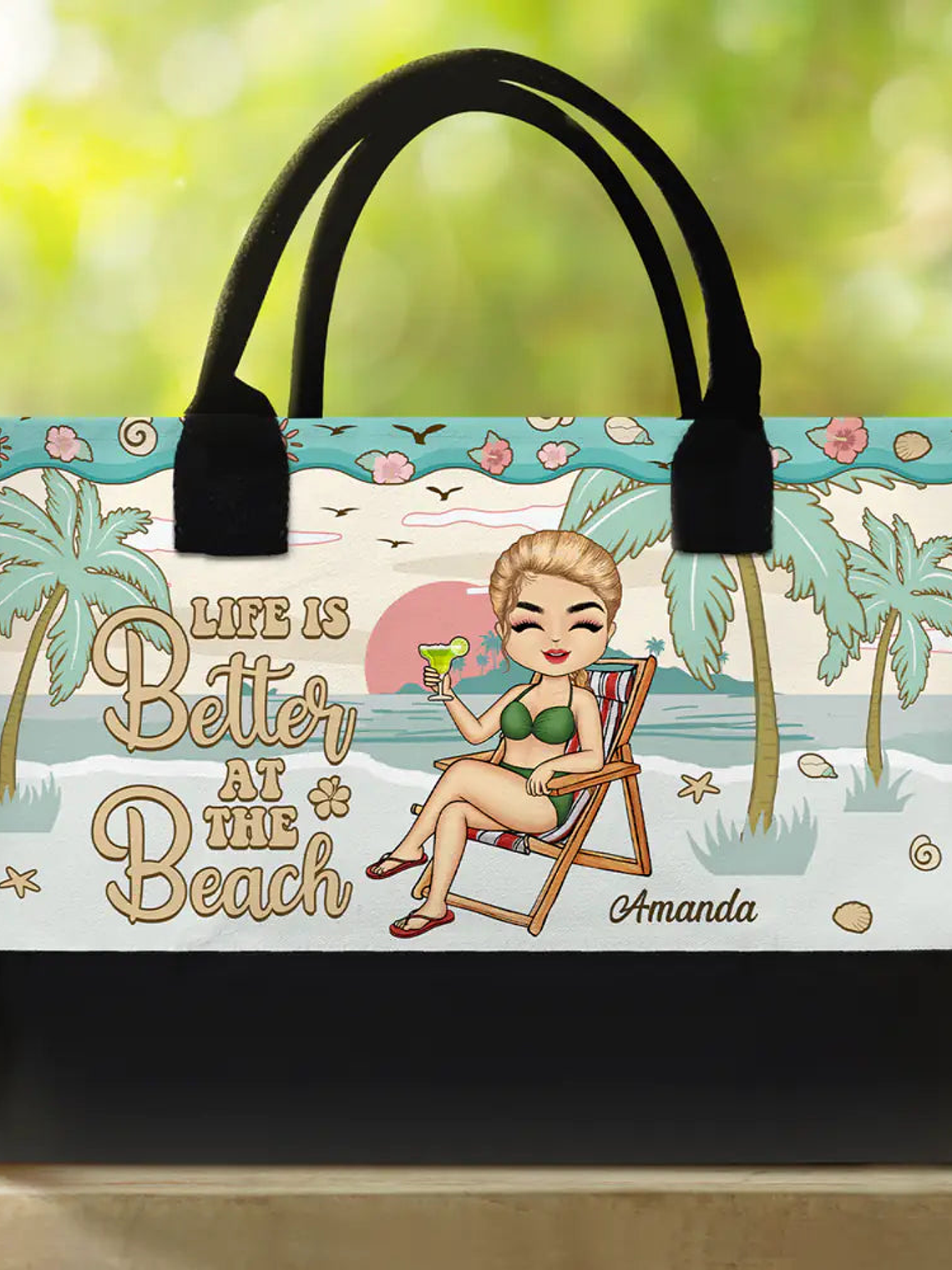 Just A Girl Who Loves Beaches - Personalized Canvas Tote Bag 2
