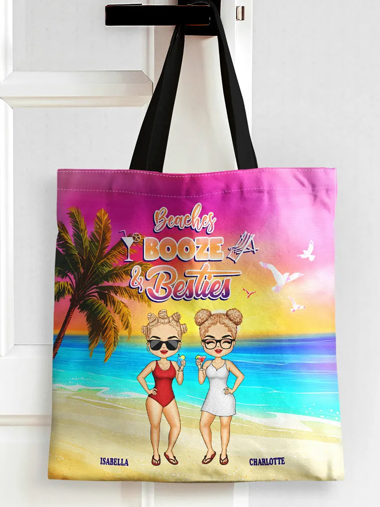 Beaches Booze Besties - Personalized Tote Bag 2