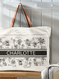 Dog Mom Dog Lovers Toile De Joey Pattern - Personalized Leather Handle Tote Bag - Vorschaubild 3