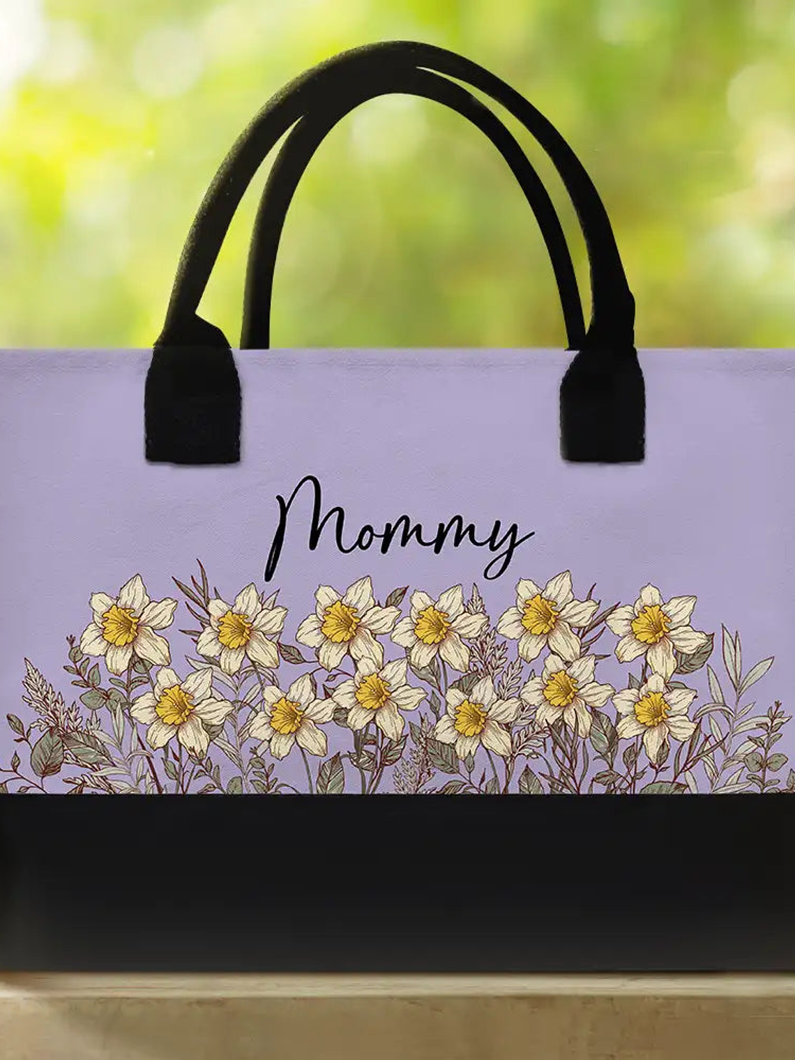 Grandma Mom Nanny Birth Flower - Personalized Canvas Tote Bag 2