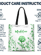 Chinoiserie Toile Art With Birth Month Flower - Personalized Tote Bag - thumbnail 5