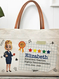 Highly Recommended Teacher - Personalized Leather Handle Tote Bag - Vorschaubild 1