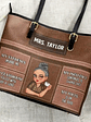 Teacher Inspiration - Personalized Leather Tote Bag - Vorschaubild 4