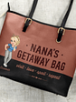 Grandma's Getaway Bag - Personalized Leather Tote Bag - Vorschaubild 4