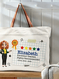 Highly Recommended Teacher - Personalized Leather Handle Tote Bag - Vorschaubild 3