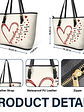 Grandma Little Hearts - Personalized Leather Tote Bag - thumbnail 6