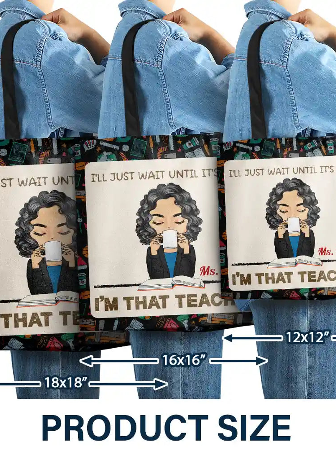 I'll Just Wait Until It's Quiet - Personalized Tote Bag 4