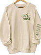 Floral Mama Title - Birthday, Loving Gift For Mom, Mother, Grandma, Grandmother - Personalized Unisex Sweatshirt With Design On Sleeve - Vorschaubild 1