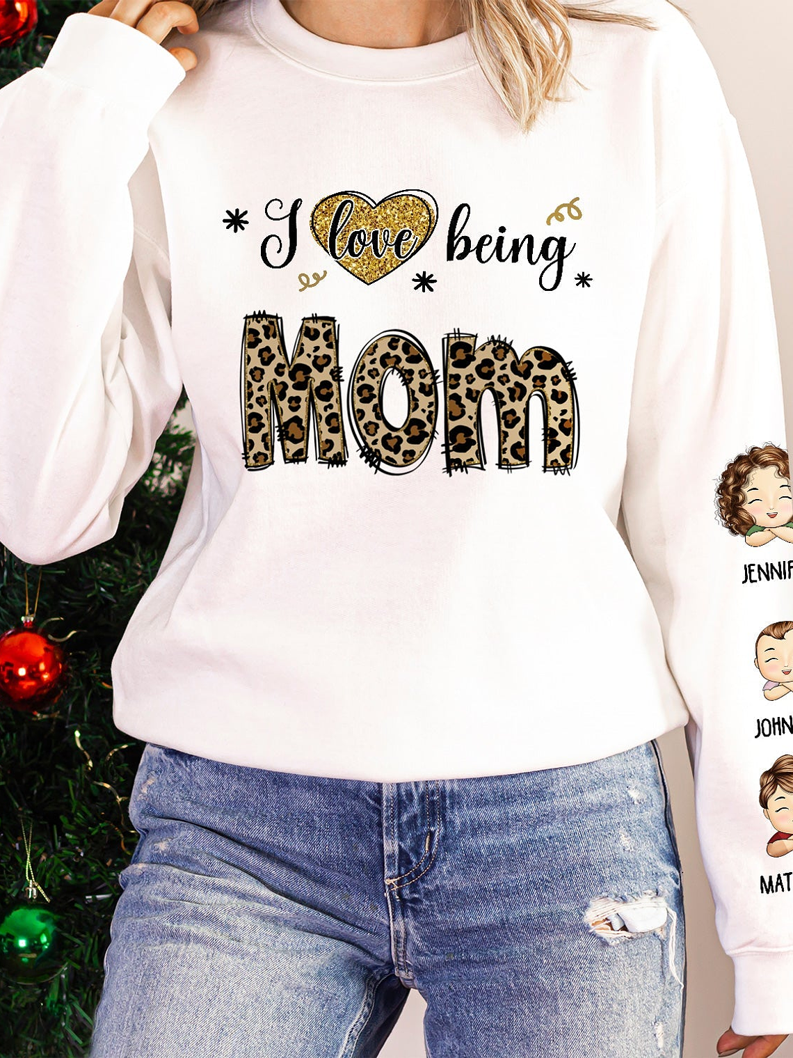 I Love Being Grandma - Gift For Grandma - Personalized Unisex Sweatshirt With Design On Sleeve 4