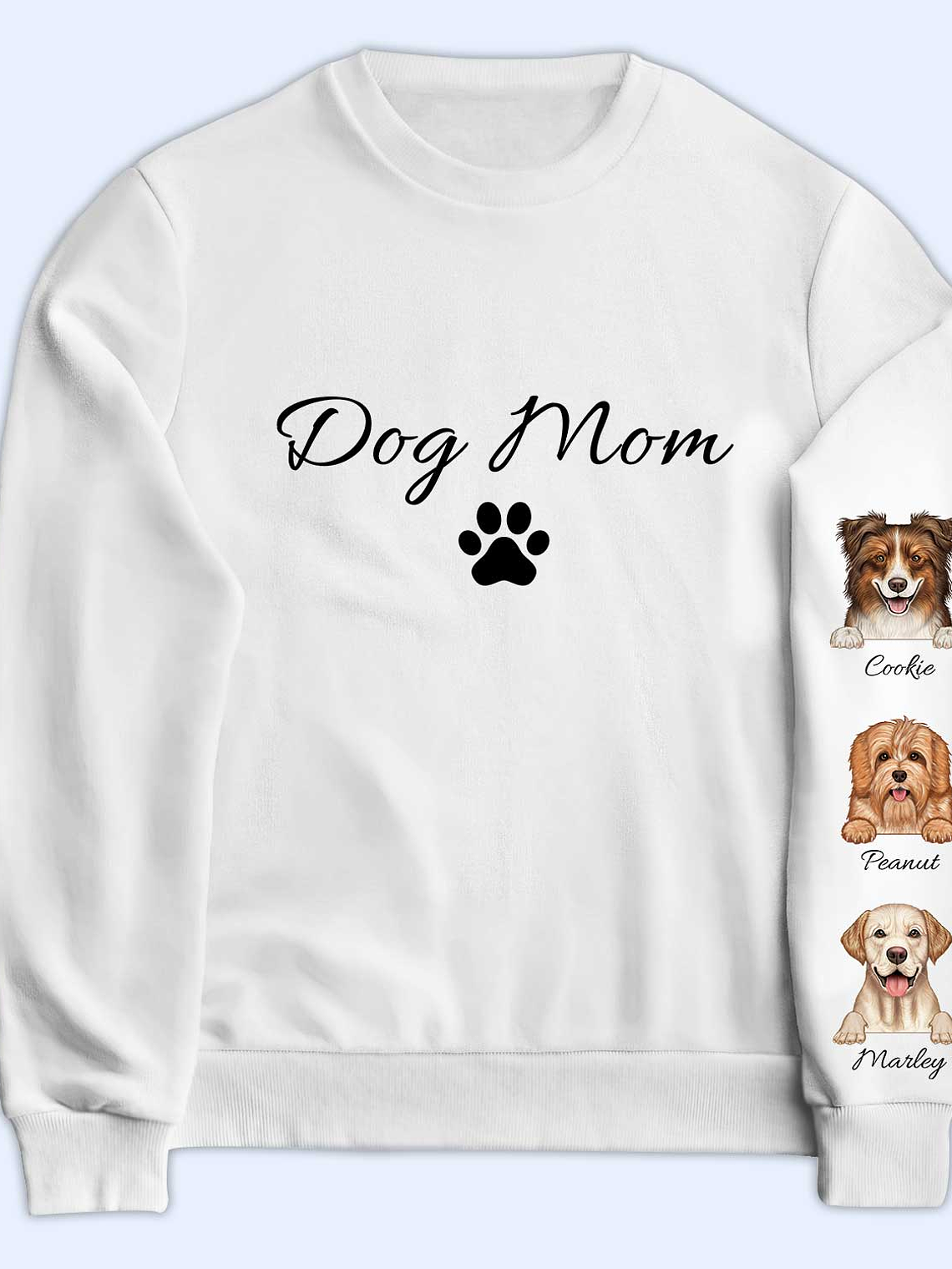 Dog Mom Dog Dad - Gift For Dog Lovers - Personalized Sweatshirt With Sleeve Imprint 1