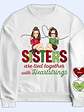 Sisters Are Tied Together With Heartstrings - Christmas Gift For Besties, Sisters - Personalized Sweatshirt With Sleeve Imprint - Vorschaubild 1