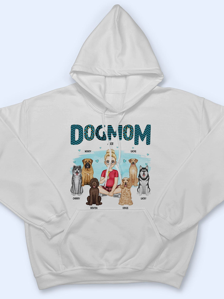 Dog Mom Blue Pattern - Gift For Dog Lovers - Personalized Sweatshirt 5