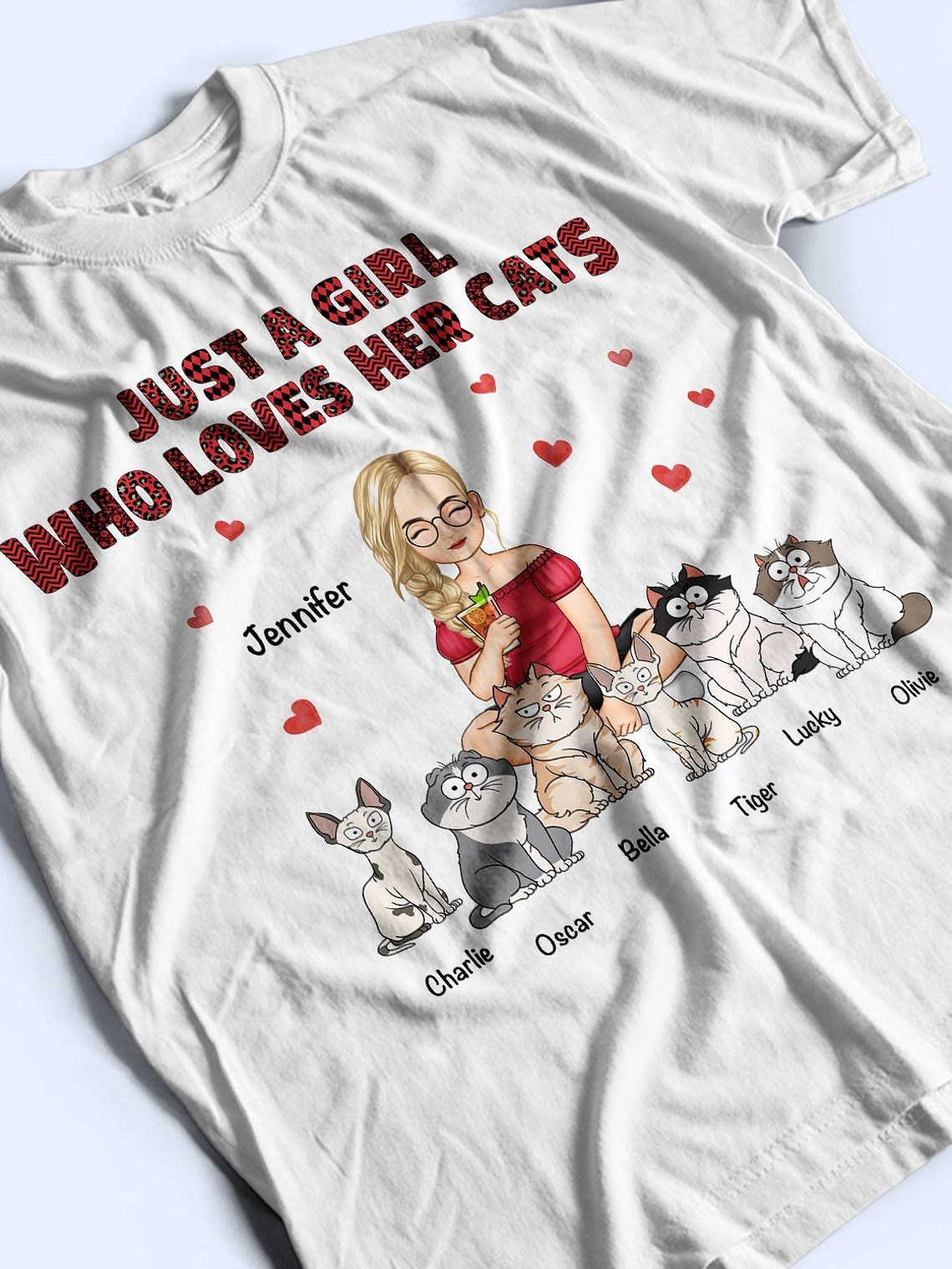 Just A Girl Who Love Cats - Gift For Cat Lovers - Personalized Sweatshirt 3