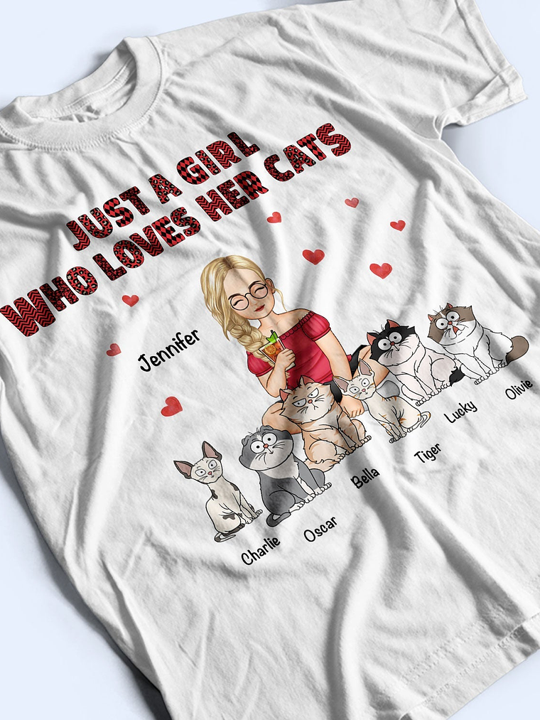Just A Girl Who Love Cats - Gift For Cat Lovers - Personalized Sweatshirt 3