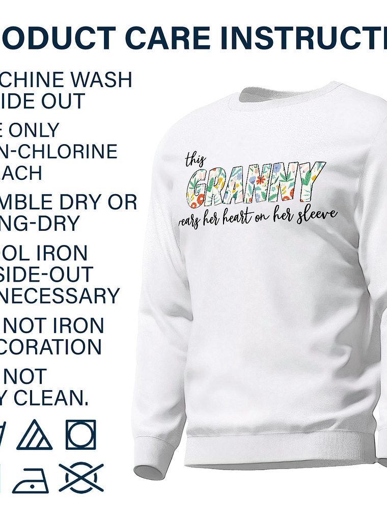 This Mama Wears Her Heart On Her Sleeve - Birthday, Loving Gift For Mom, Mother, Grandma, Grandmother - Personalized Sweatshirt With Sleeve Imprint 6