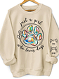 Just A Girl Who Loves Dogs Cats - Birthday, Loving Gift For Dog Lover, Cat Mom, Pet Mum - Personalized Unisex Sweatshirt With Design On Sleeve - Vorschaubild 1