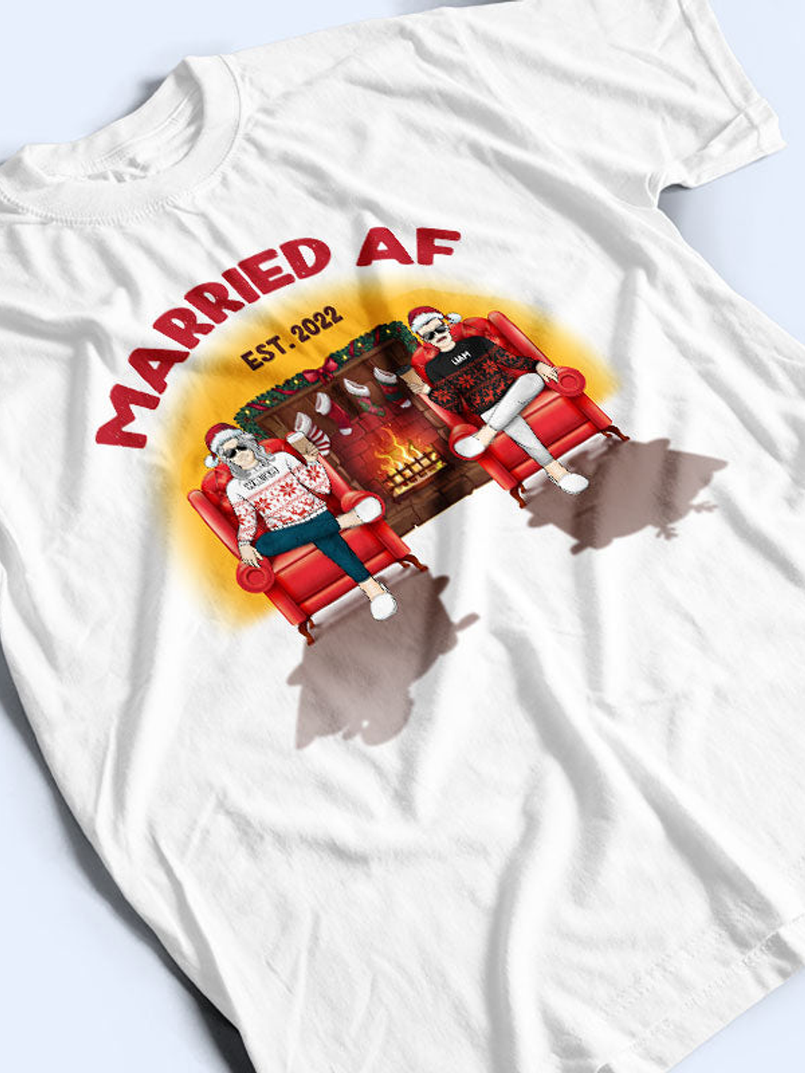 Christmas Married AF - Gift For Couples - Personalized Custom Sweatshirt 3