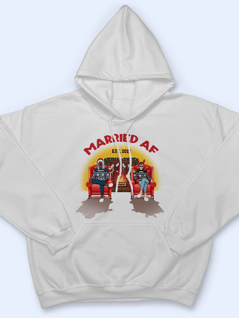 Christmas Married AF - Gift For Couples - Personalized Custom Sweatshirt 4