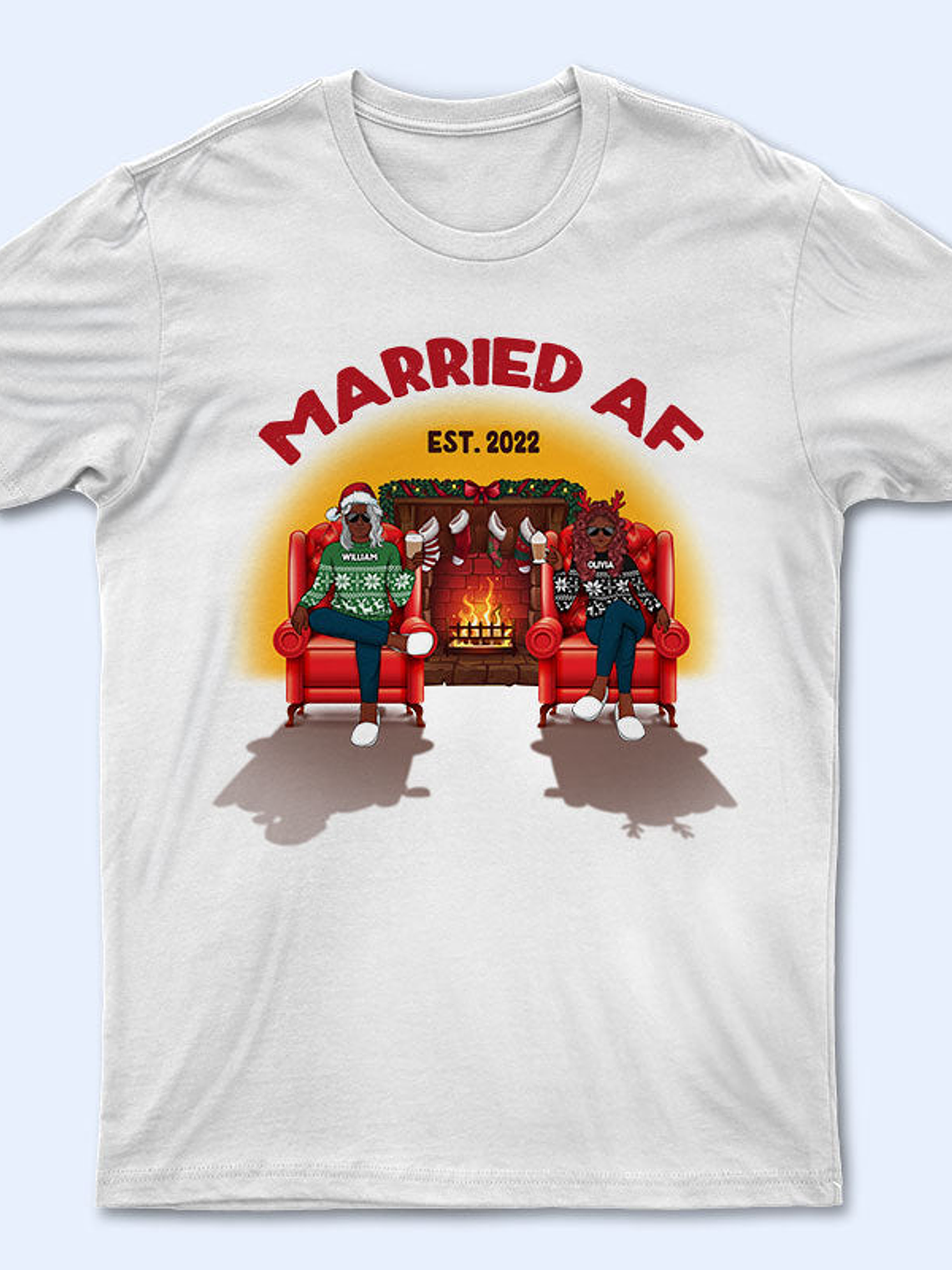 Christmas Married AF - Gift For Couples - Personalized Custom Sweatshirt 5